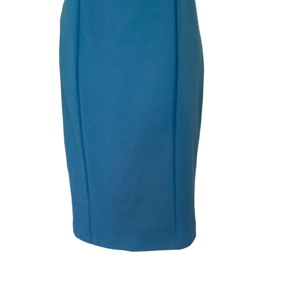 NWT Adrienne Vittadini Ponte Knit Ruffle Sheath Dress in Carolina Teal - 12 - Picture 3 of 12